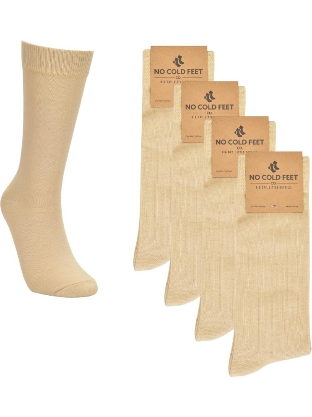 No Cold Feet Men’s Neutral Dress Socks – Classic Style Mid Calf Crew Sock